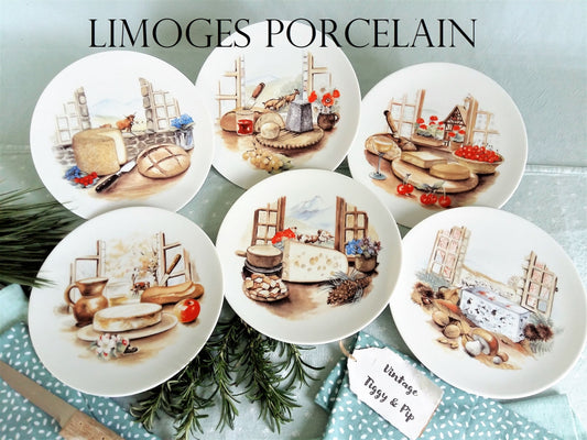 Six Limoges Porcelain Cheese Plates. from Tiggy & Pip - Just €138! Shop now at Tiggy and Pip