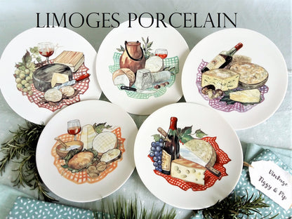 Five Limoges Porcelain Cheese Plates. from Tiggy & Pip - Just €115! Shop now at Tiggy and Pip