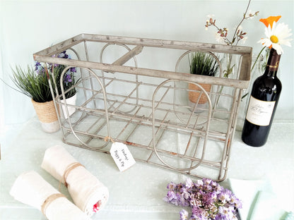 Vintage 1950s Metal Milk Bottle Crate from Tiggy and Pip - Just €220! Shop now at Tiggy and Pip