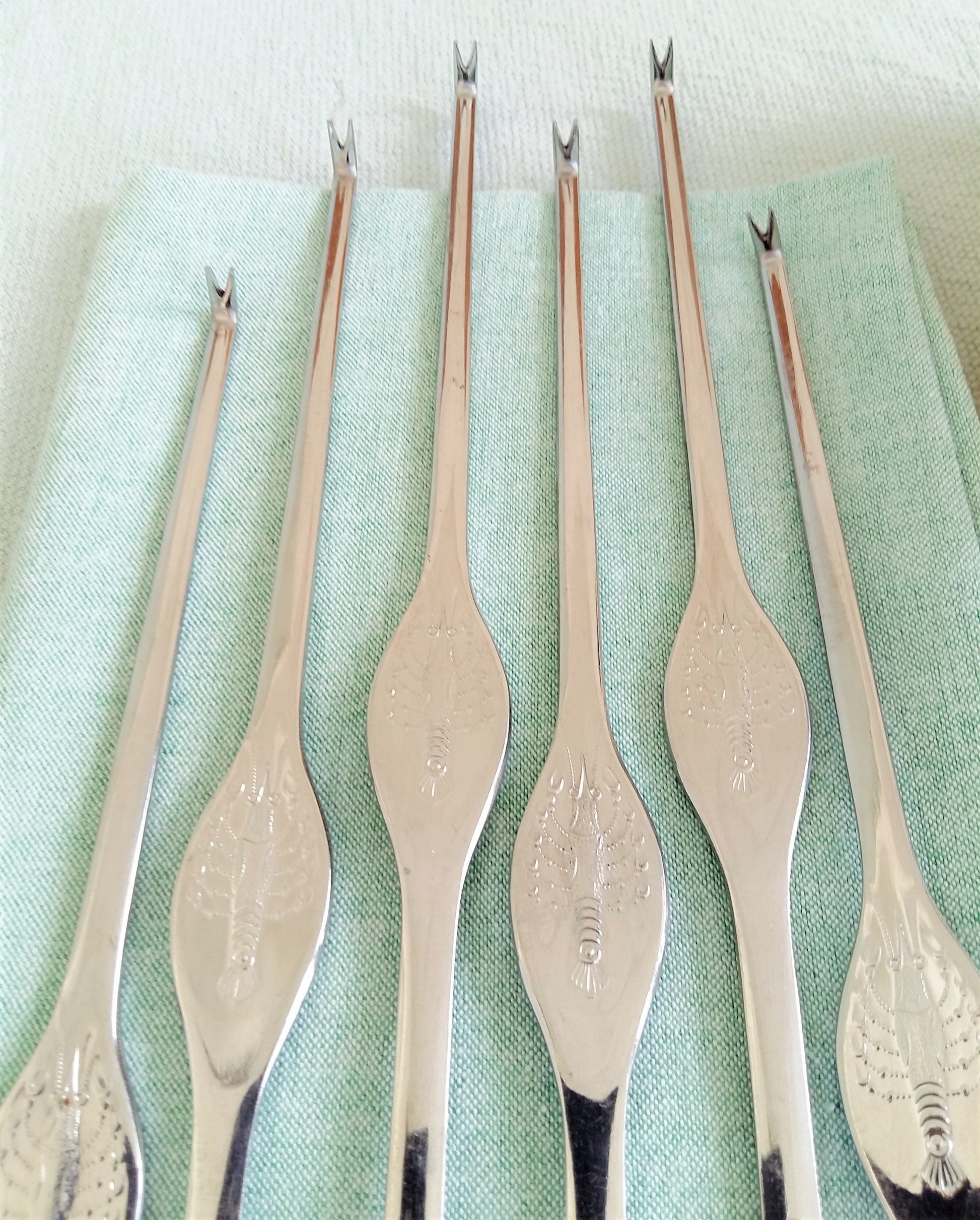 Six Lobster Picks. Crayfish, Crab Forks from Tiggy & Pip - €60.00! Shop now at Tiggy and Pip