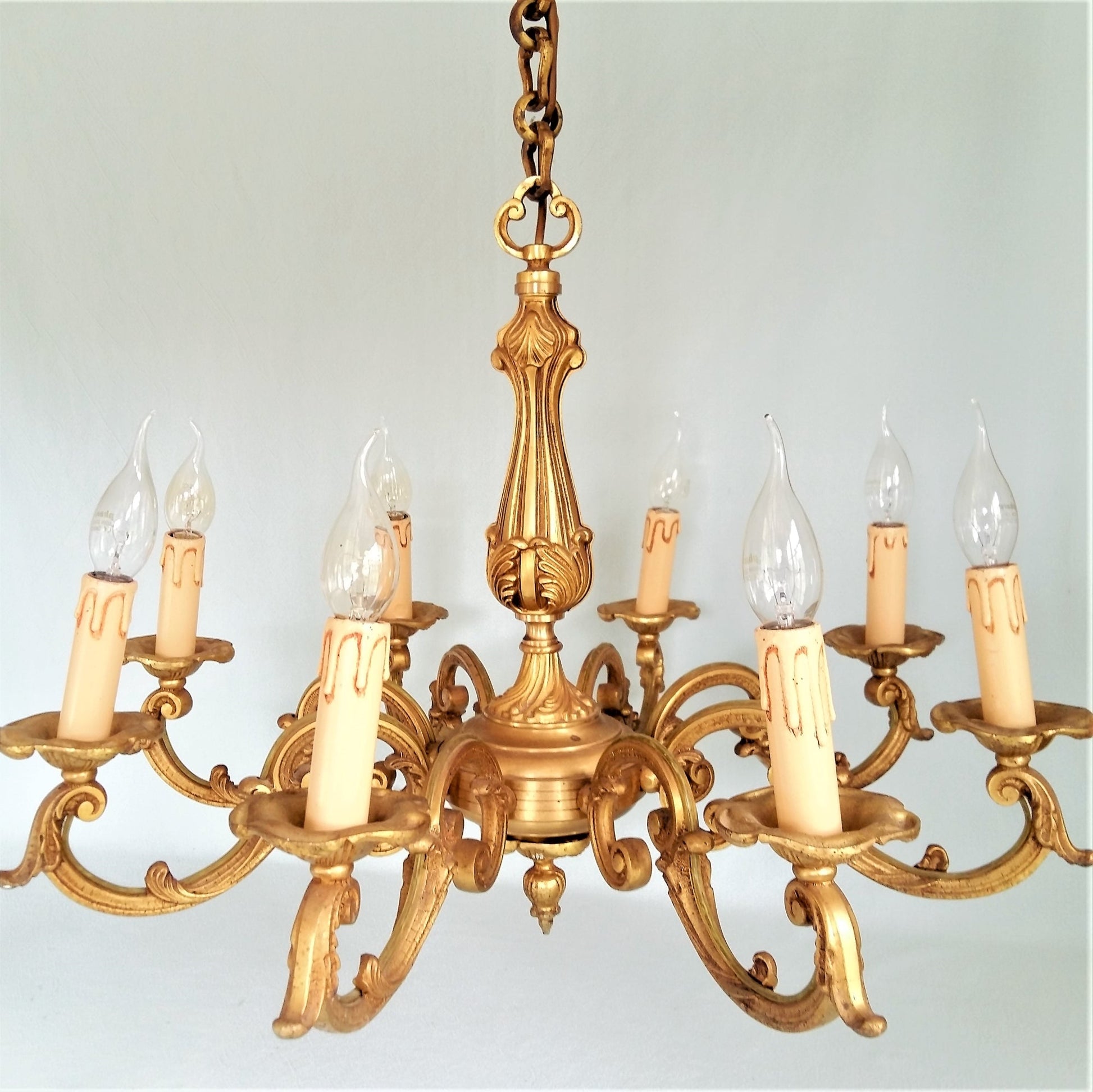 Bronze 3 arm chandelier. Rococo/ Baroque lighting from Tiggy & Pip - €560! Shop now at Tiggy and Pip