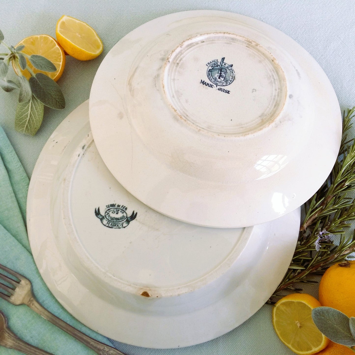 6 Antique 1800s Ironstone Transferware Plates from Tiggy & Pip - Just €220! Shop now at Tiggy and Pip
