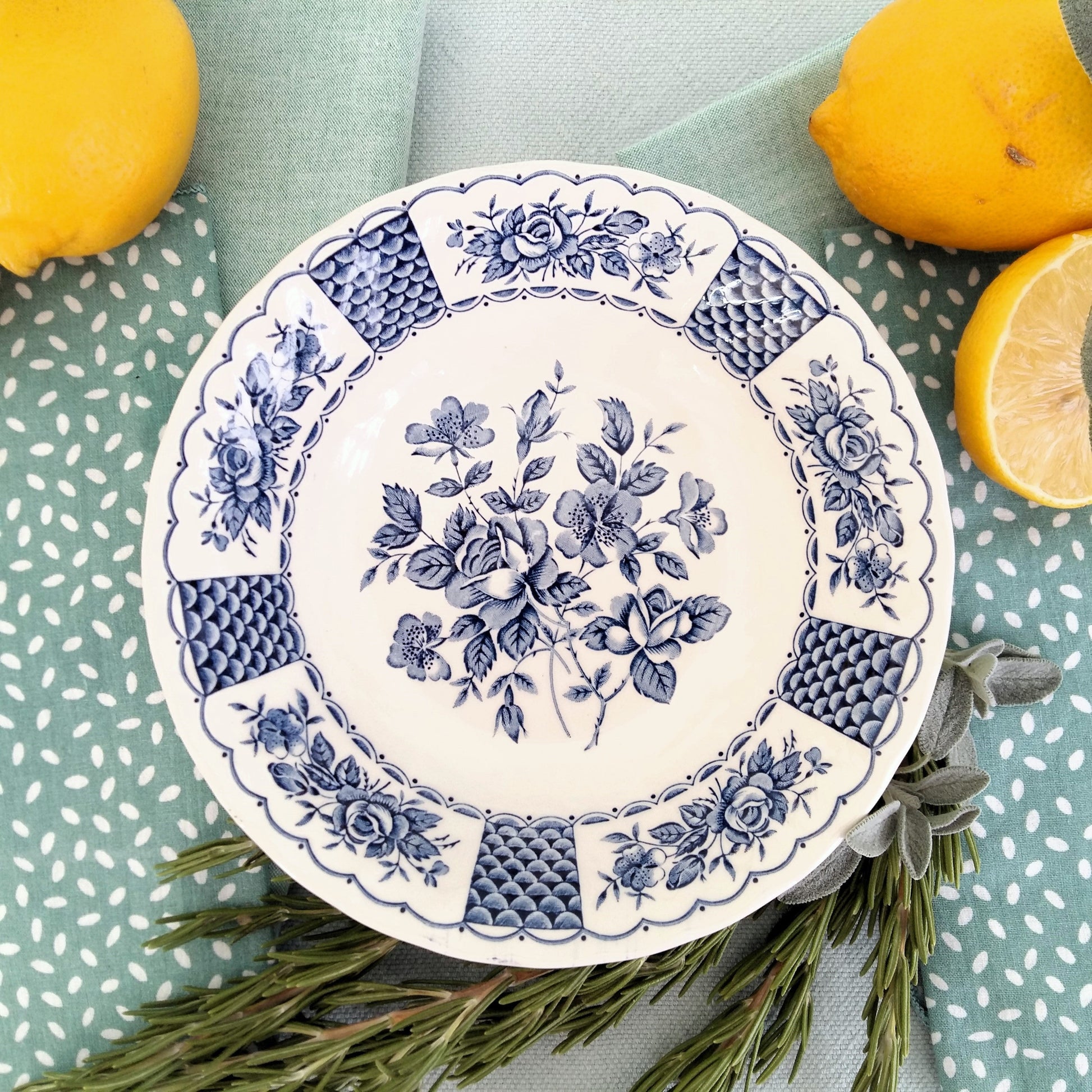 8 mix and match transferware plates From Tiggy & Pip. €199 With FREE worldwide shipping.