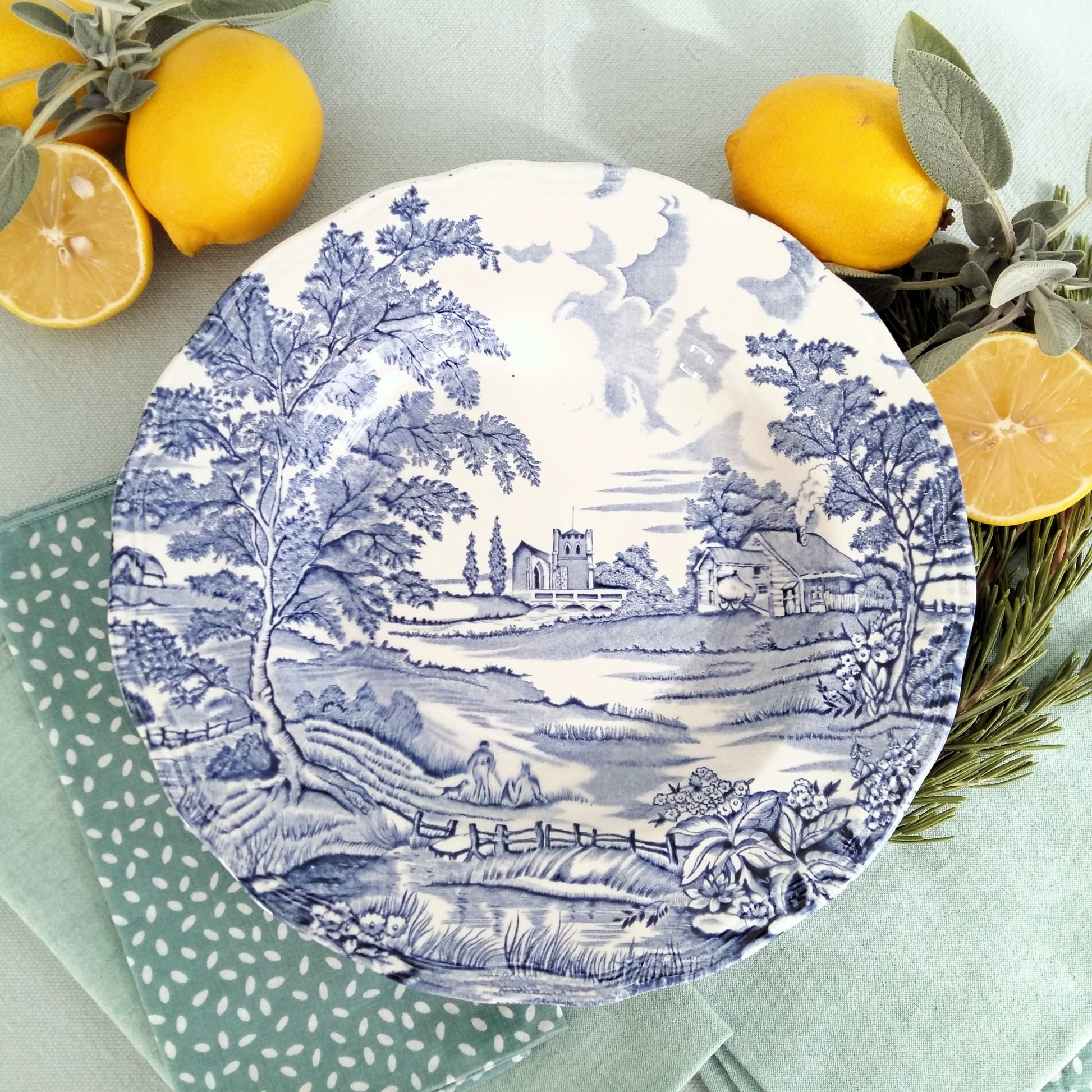 8 mix and match transferware plates and bowls From Tiggy & Pip. €199 With FREE worldwide shipping.