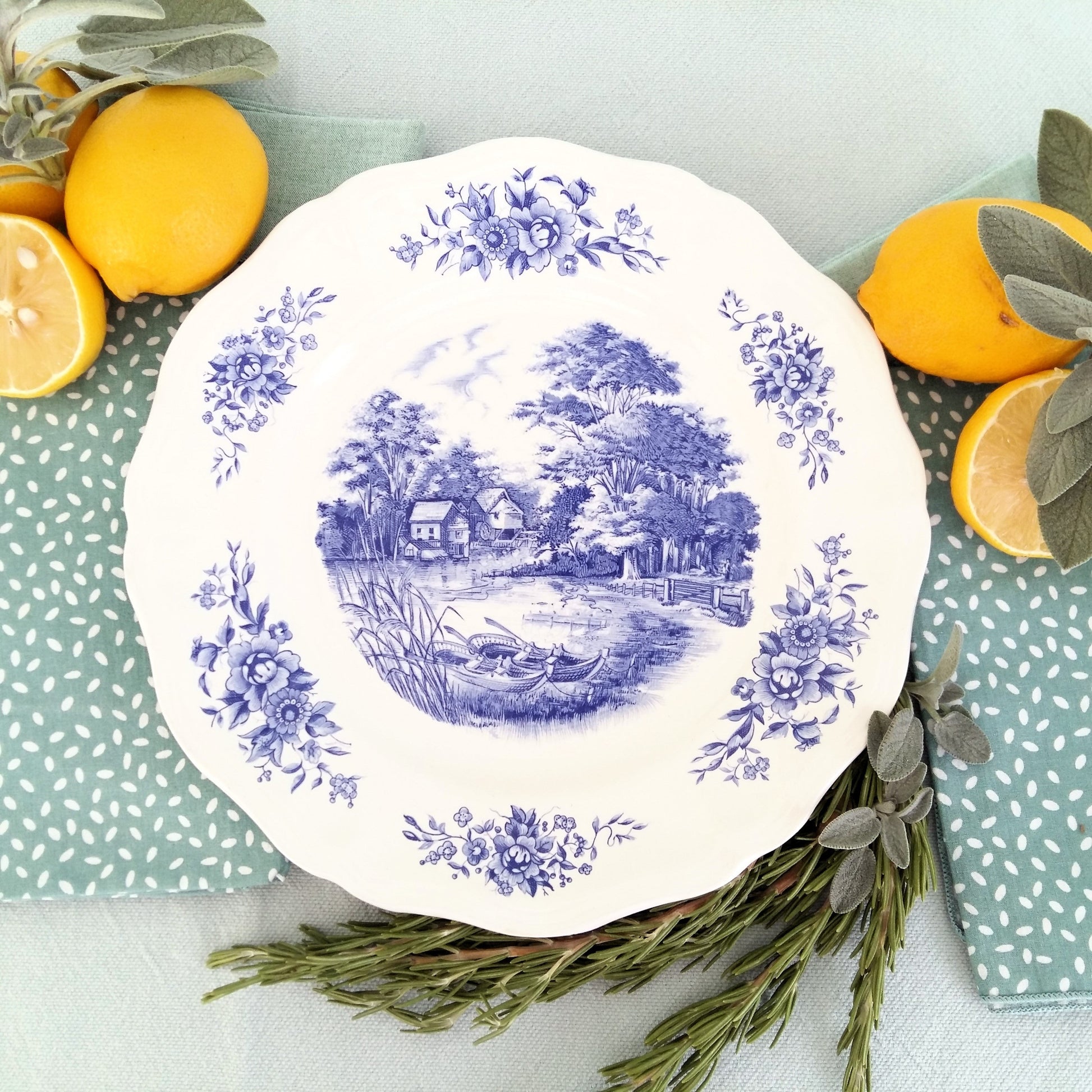 8 mix and match transferware plates and bowls From Tiggy & Pip. €199 With FREE worldwide shipping.