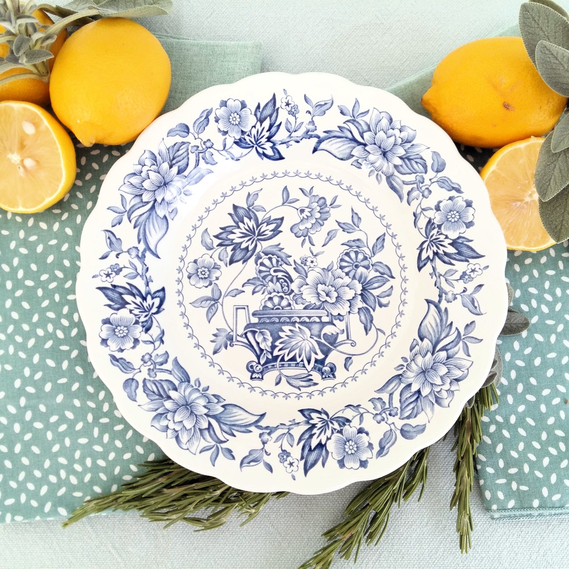 8 mix and match transferware plates From Tiggy & Pip. €199 With FREE worldwide shipping.