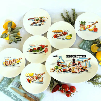 SEVEN French Mid Century Modern BBQ Plates from Tiggy & Pip - Just €199! Shop now at Tiggy and Pip