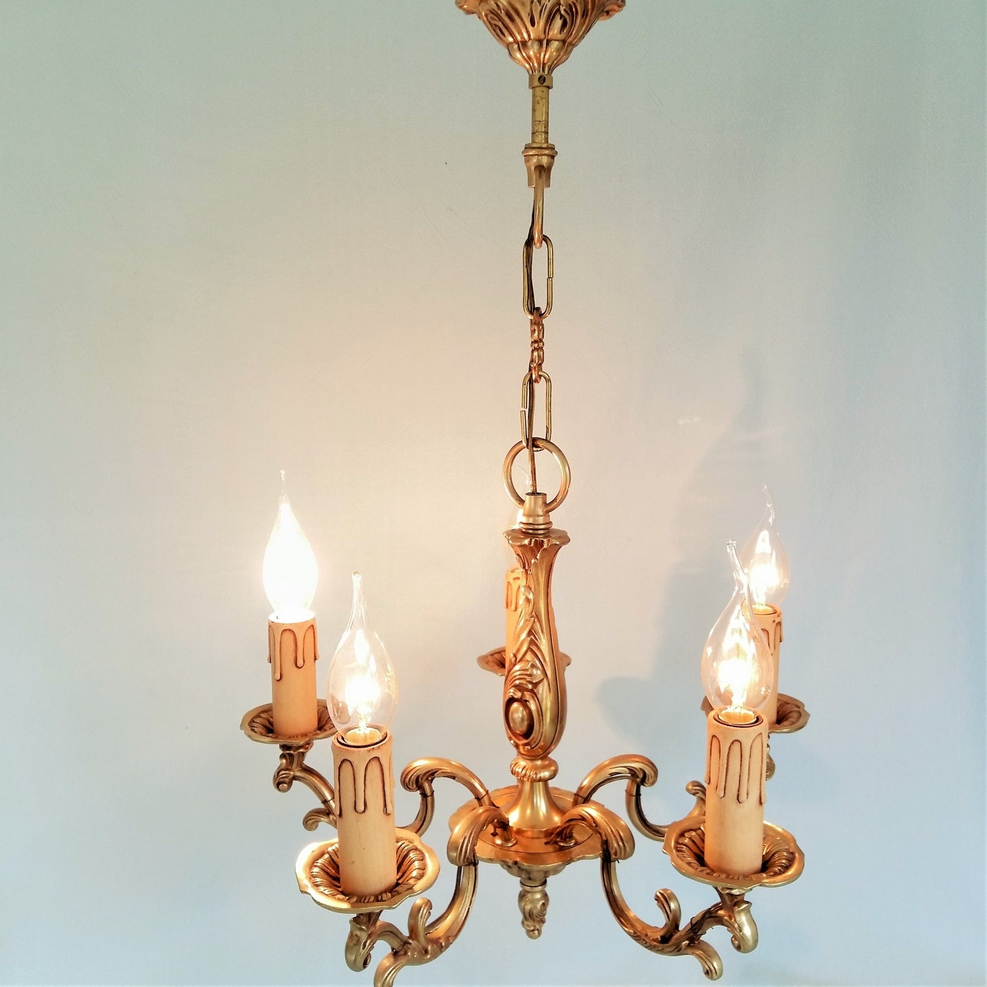 Antique Bronze 5 Arm Chandelier. from Tiggy & Pip - €260.00! Shop now at Tiggy and Pip