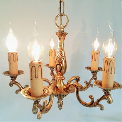 Antique Bronze 5 Arm Chandelier. from Tiggy & Pip - Just €260! Shop now at Tiggy and Pip