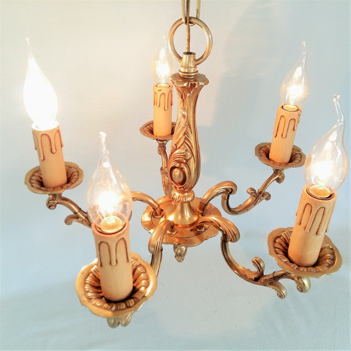 Antique Bronze 5 Arm Chandelier. from Tiggy & Pip - €260.00! Shop now at Tiggy and Pip