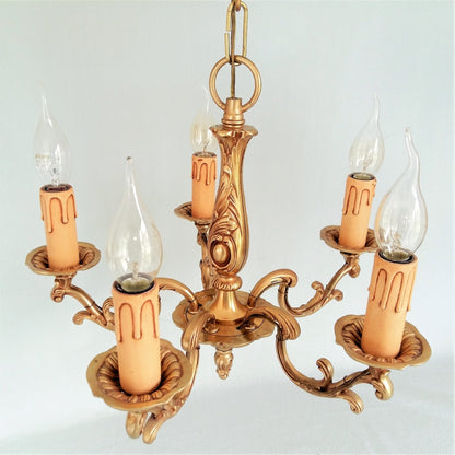 Antique Bronze 5 Arm Chandelier. from Tiggy & Pip - Just €260! Shop now at Tiggy and Pip