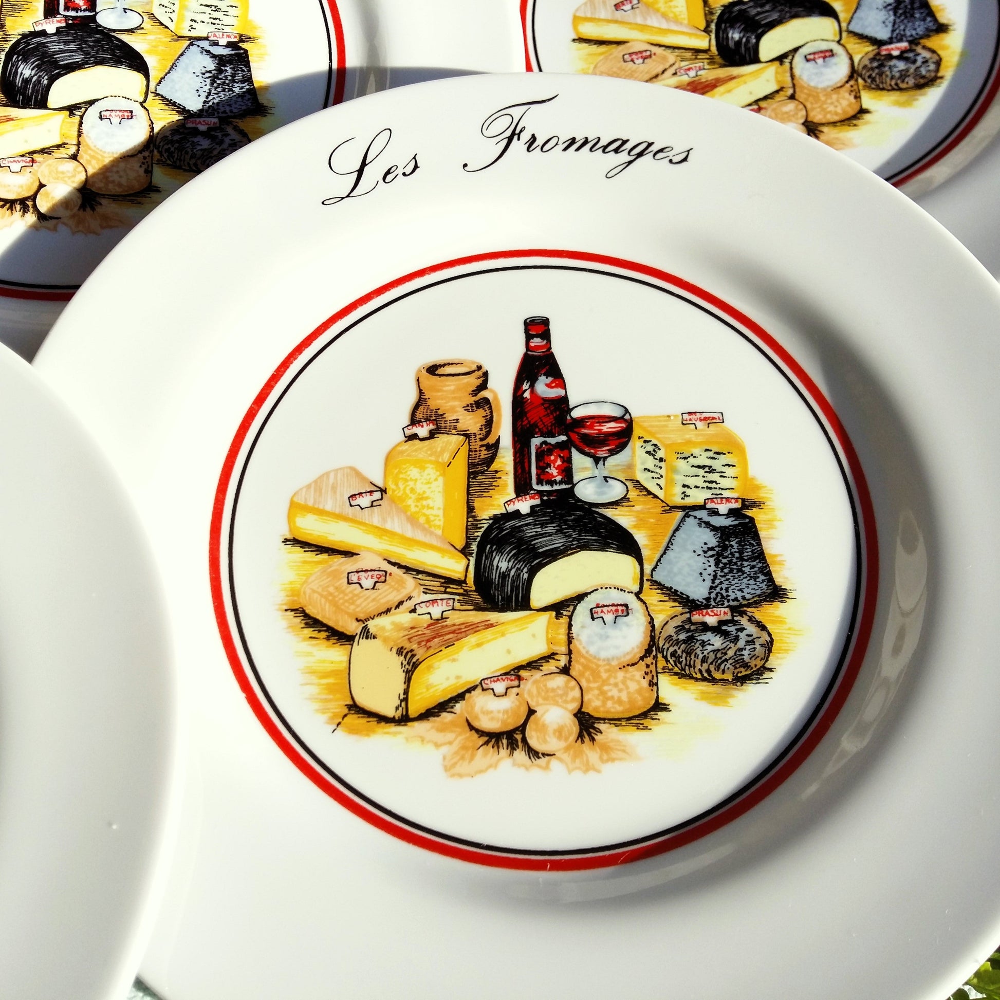 Set of Les Fromages Porcelain Cheese Plates from Tiggy and Pip - Just €88! Shop now at Tiggy and Pip