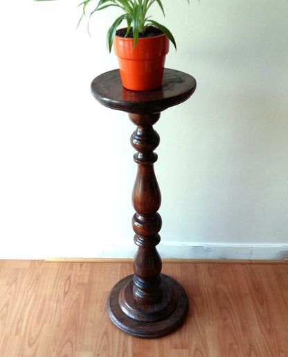 Tall Wooden Pedestal Plant Stand from Tiggy & Pip - Just €260! Shop now at Tiggy and Pip