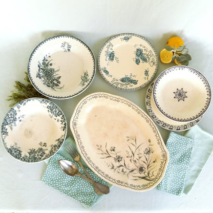6 Antique 1800s Ironstone Transferware Plates from Tiggy & Pip - Just €220! Shop now at Tiggy and Pip