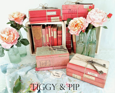 Pink Book Stack by Tiggy and Pip