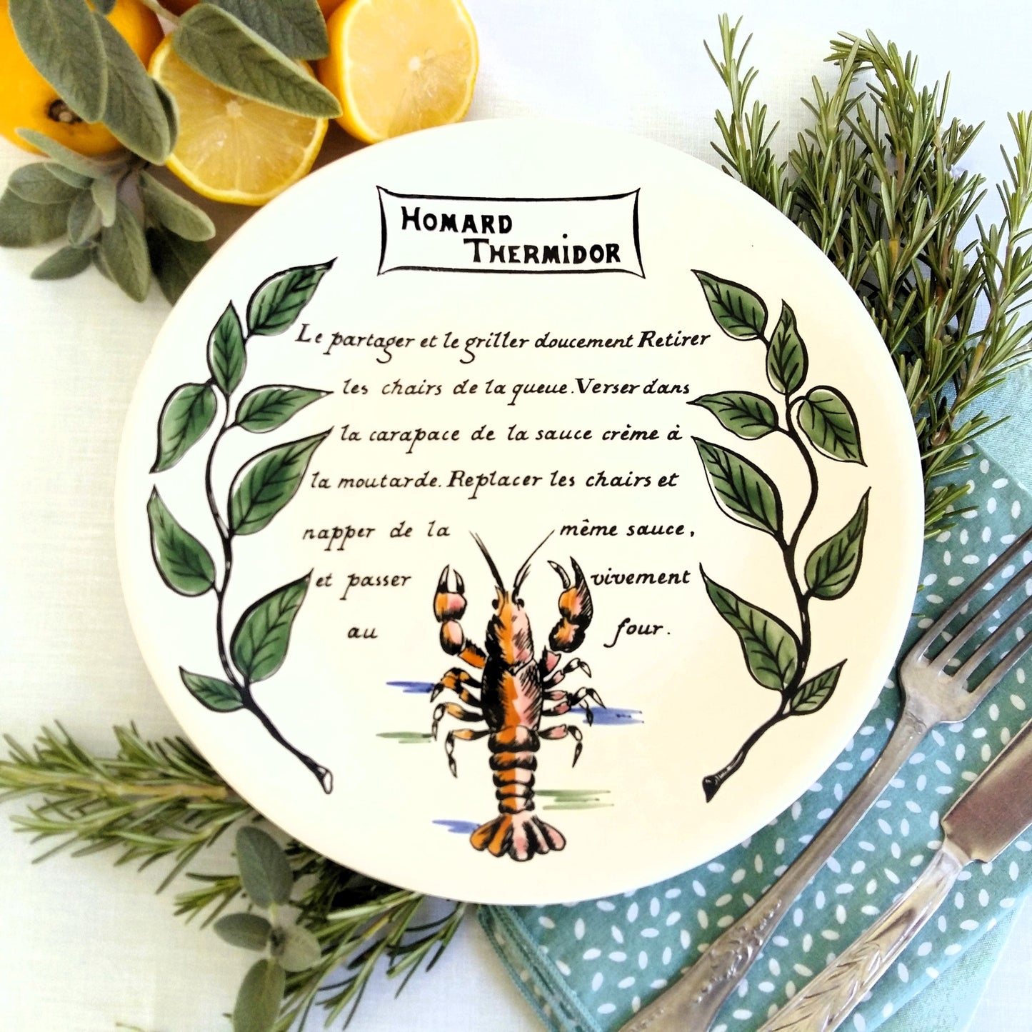 Six French Recipe Plates by GIEN France from Tiggy & Pip - Just €168! Shop now at Tiggy and Pip