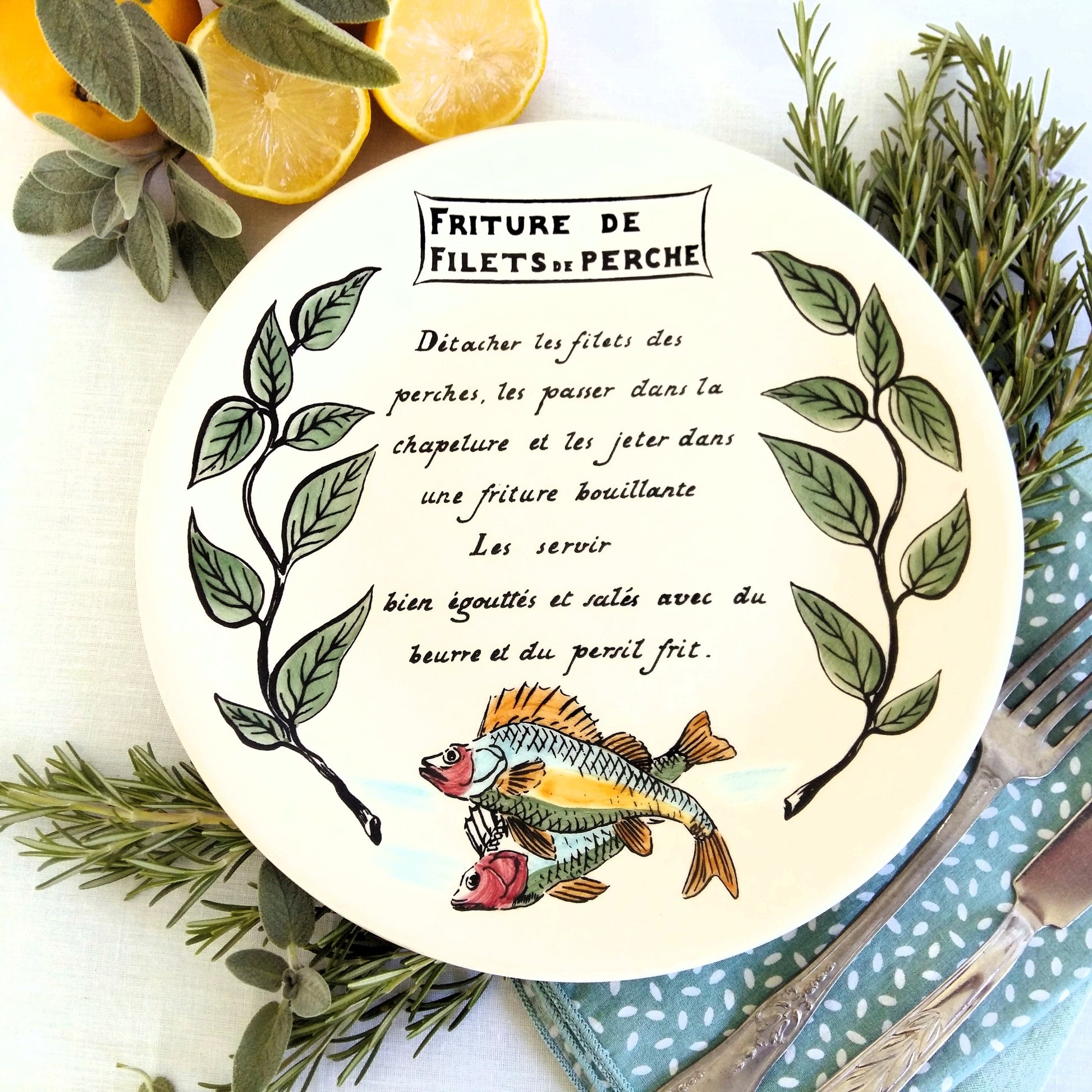 Six French Recipe Plates by GIEN France from Tiggy & Pip - Just €168! Shop now at Tiggy and Pip