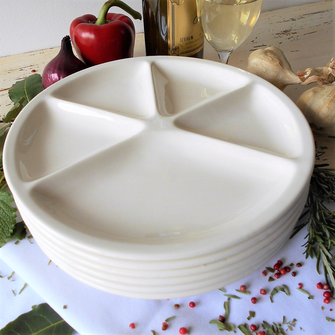 Six Le Creuset Fondue Plates. from Tiggy & Pip - €168.00! Shop now at Tiggy and Pip