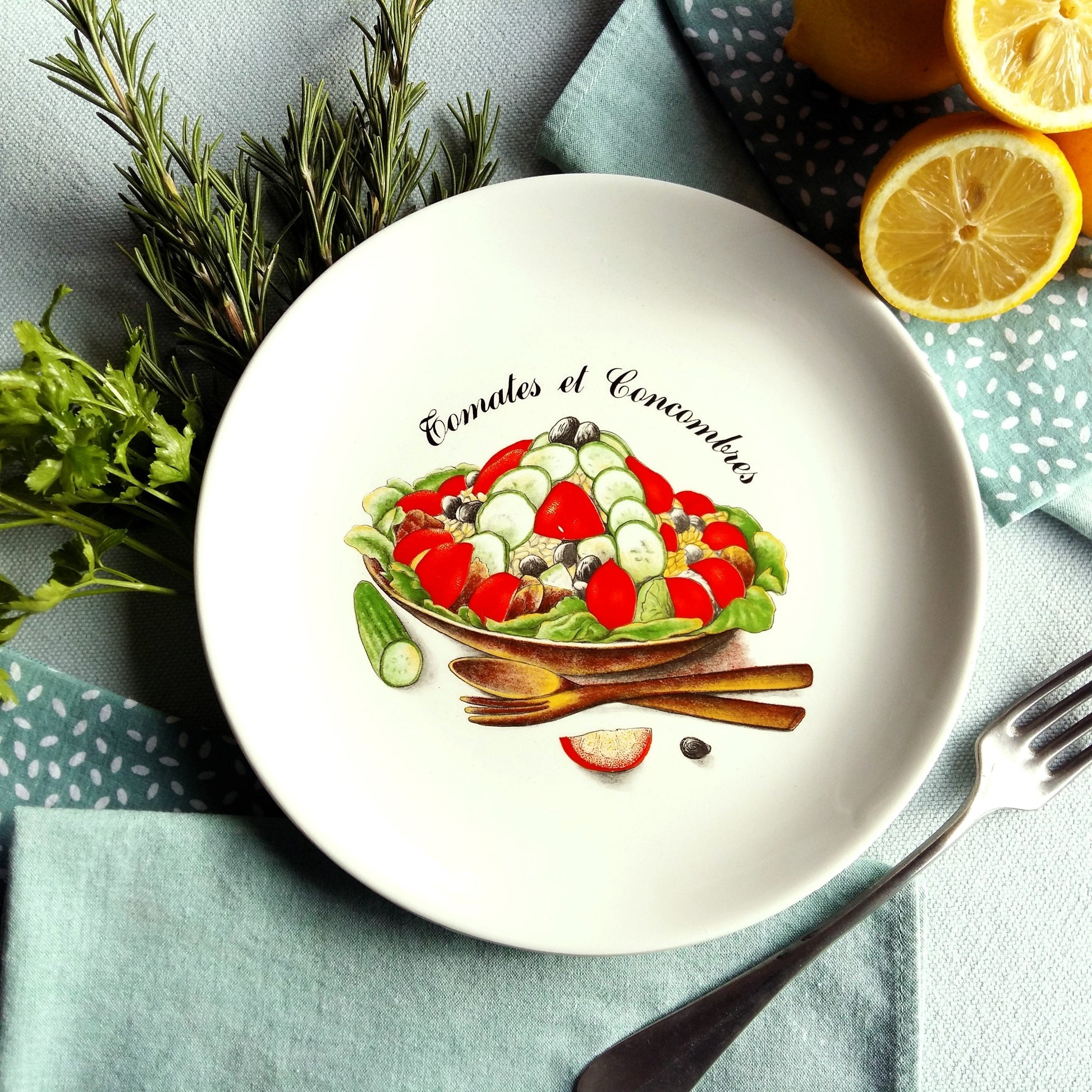 Five Mid Century Modern Salad Recipe Plates from Tiggy & Pip - Just €130! Shop now at Tiggy and Pip