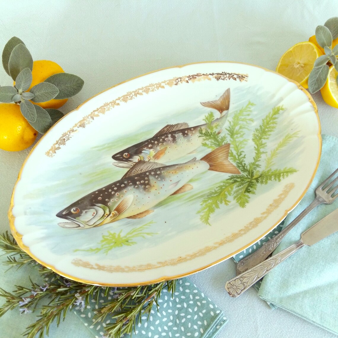 Limoges Fish Serving Platter. Trout Platter from Tiggy & Pip - Just €89! Shop now at Tiggy and Pip