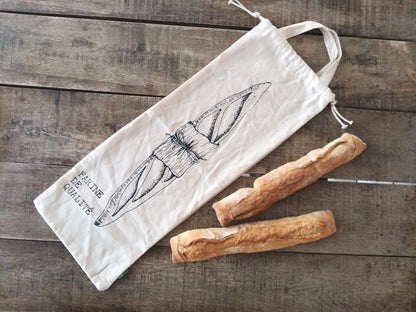 100% Cotton Baguette Storage Bag. Reusable Bread Bag with Drawstrings & Handles. from Tiggy & Pip - Just €29.99! Shop now at Tiggy and Pip