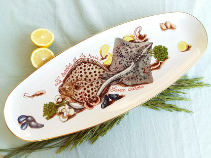Extra Long, Paris Porcelain, Oval, Turbot and Skate Fish Banquet Table Centrepiece. from Tiggy & Pip - Just €175! Shop now at Tiggy and Pip