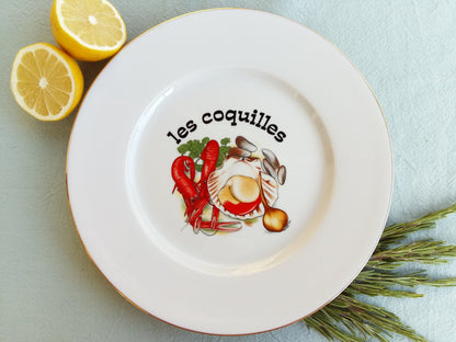 Six French Limoges Porcelain Seafood Plates. from Tiggy & Pip - Just €156! Shop now at Tiggy and Pip