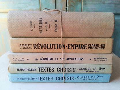 Antique Stack of French School Books. from Tiggy & Pip - Just €120! Shop now at Tiggy and Pip