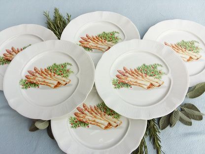 Set of Six Asparagus Plates. Paris Porcelain Asparagus Dinnerware Set. from Tiggy & Pip - Just €156! Shop now at Tiggy and Pip