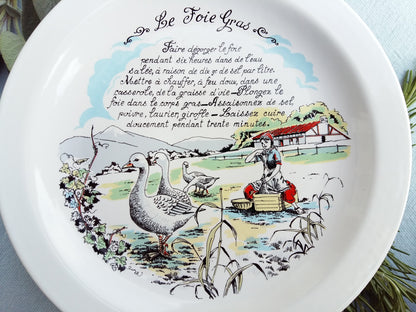 Six French, Mid Century, Foie Gras Entrée Plates. Foie Gras Recipe Plates. from Tiggy & Pip - Just €120! Shop now at Tiggy and Pip