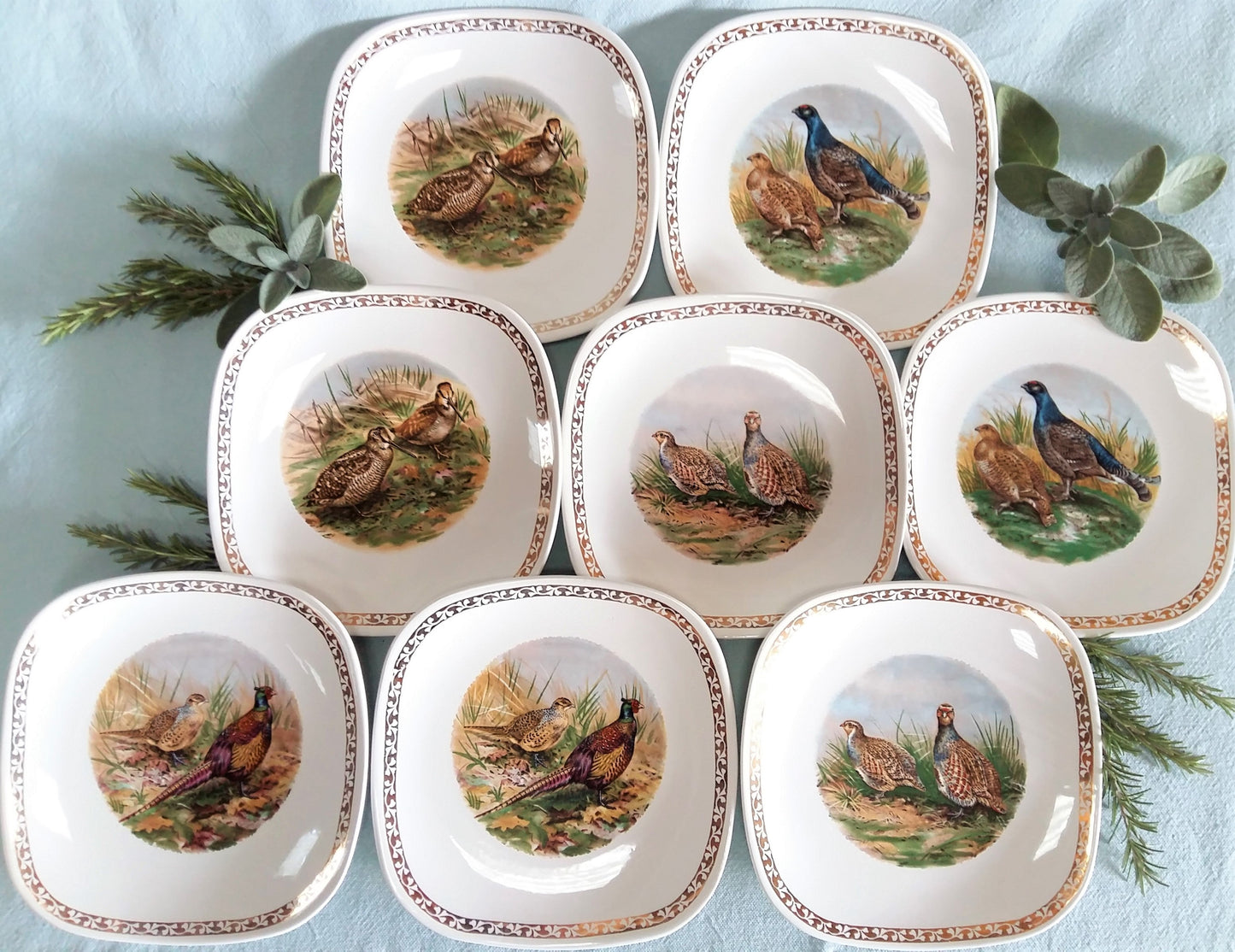 Set of Eight Game Bird Plates by Longchamp France. from Tiggy & Pip - €199.00! Shop now at Tiggy and Pip