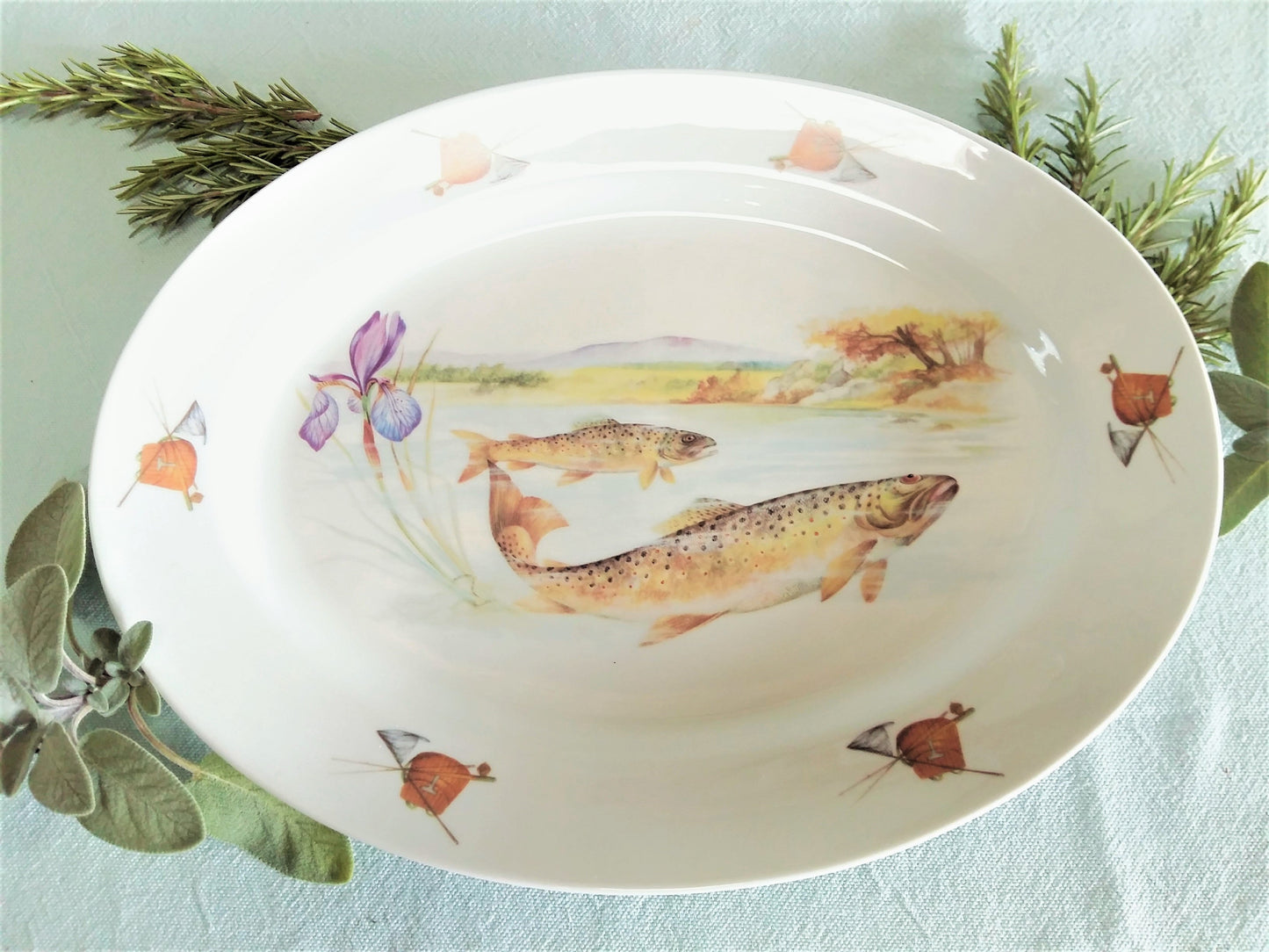 Limoges Porcelain Fish Platter. Large, Oval "Trout" Platter. from Tiggy & Pip - €99.00! Shop now at Tiggy and Pip