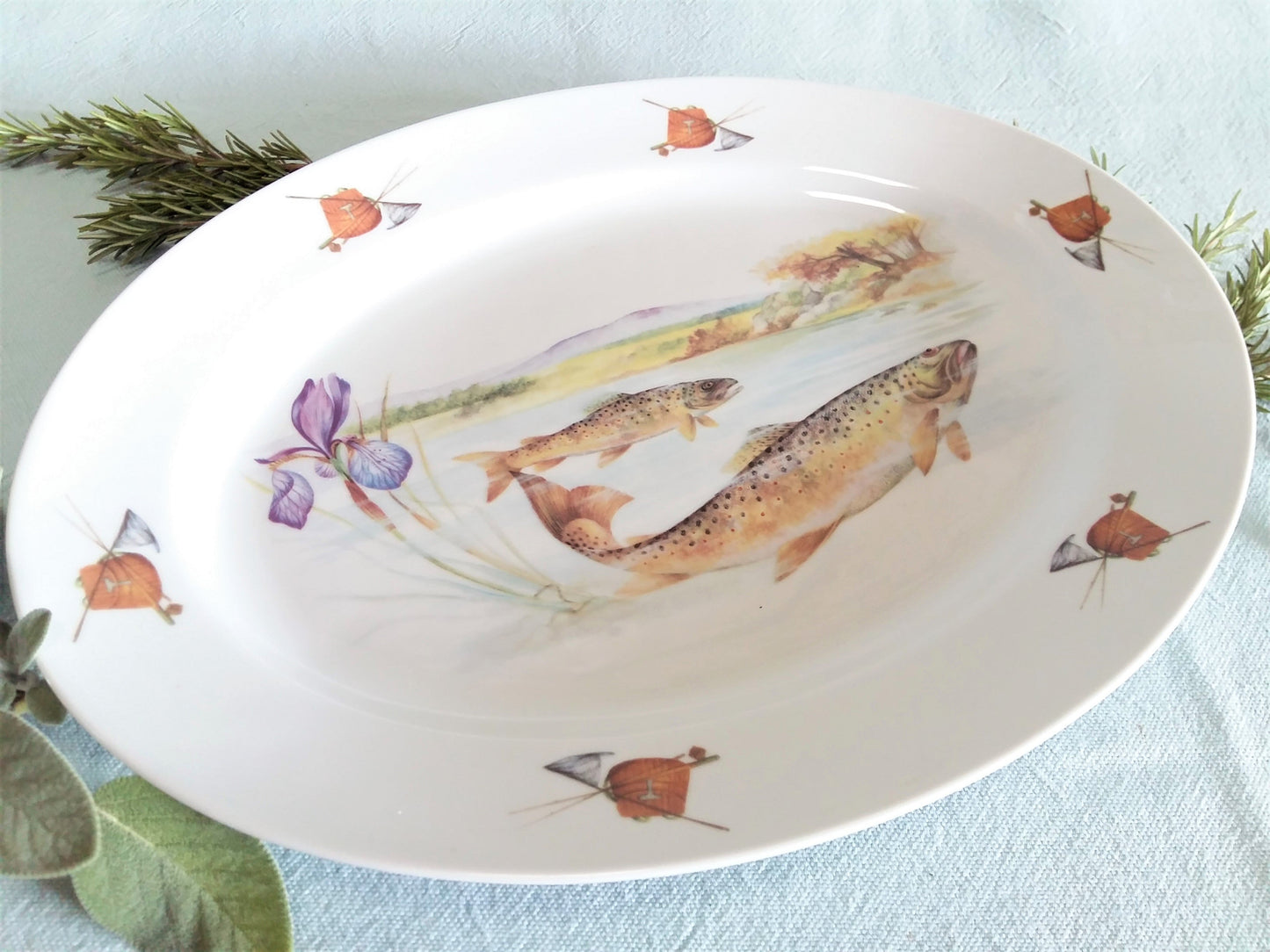 Limoges Porcelain Fish Platter. Large, Oval "Trout" Platter. from Tiggy & Pip - €99.00! Shop now at Tiggy and Pip