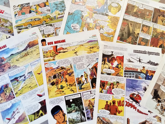 Comic Strip Ephemera Pack. 200+ French, Bande Dessinée Pages from Old Tintin Magazines. from Tiggy & Pip - €50.00! Shop now at Tiggy and Pip
