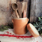French Rustic Stoneware Pot with Lid, Kitchen Storage Jar. from Tiggy & Pip - €69.00! Shop now at Tiggy and Pip