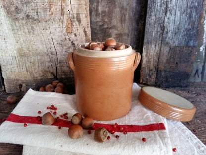 French Rustic Stoneware Pot with Lid, Kitchen Storage Jar. from Tiggy & Pip - Just €69! Shop now at Tiggy and Pip