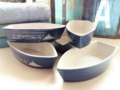 Set of FOUR Boat Shape Soap Dishes from Le Mont St. Michel. from Tiggy & Pip - Just €79! Shop now at Tiggy and Pip
