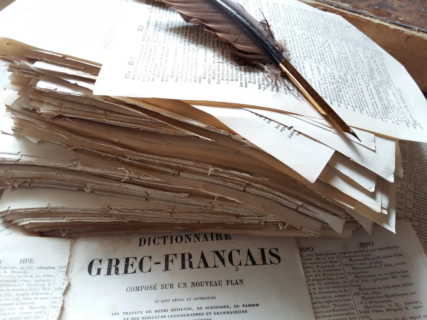 100 Antique Greek - French Dictionary Book Pages, Dating from 1863. from Tiggy & Pip - €35.00! Shop now at Tiggy and Pip