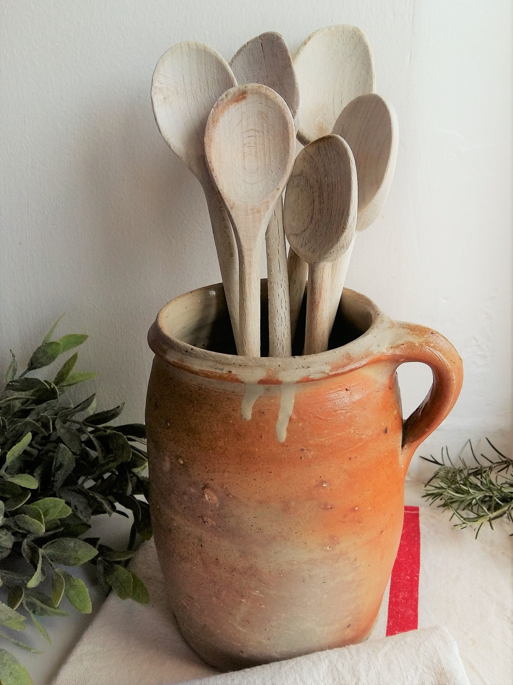 Set of SIX Vintage Bleached Long Wooden Spoons. from Tiggy & Pip - €54.00! Shop now at Tiggy and Pip