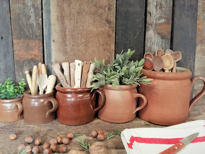 Five Antique French Confit Pots. Kitchen Planters/ Utensil Storage Jars. from Tiggy & Pip - Just €275! Shop now at Tiggy and Pip