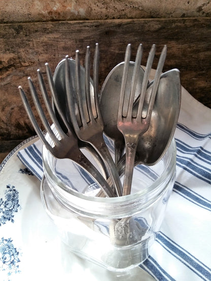 6 Antique Forks & Spoons. Ornate Metal Forks and Dessert Spoons. from Tiggy & Pip - Just €56! Shop now at Tiggy and Pip