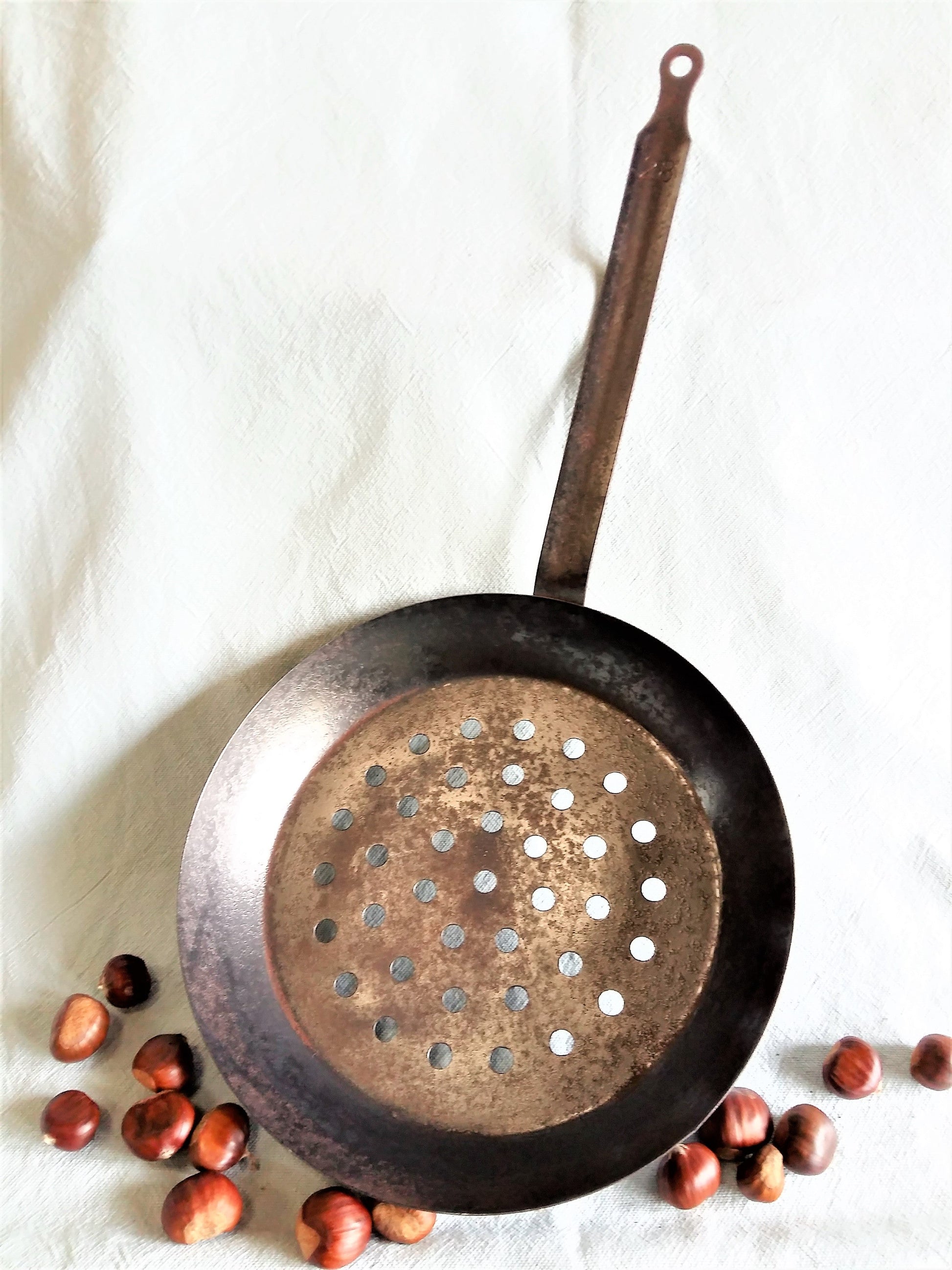Chestnut Roasting Pan. Vintage Pan for Roasting Chestnuts. from Tiggy & Pip - €89.00! Shop now at Tiggy and Pip