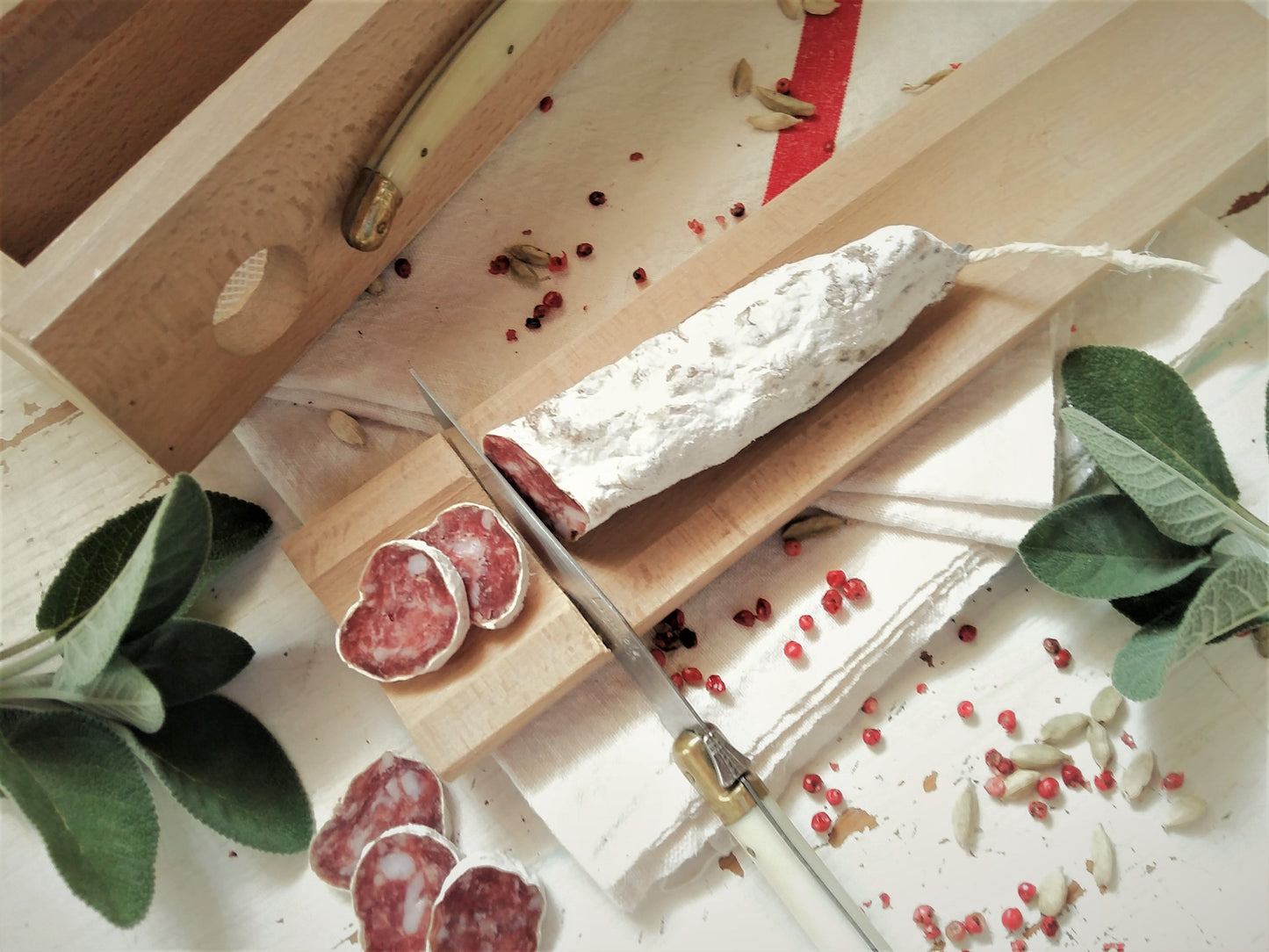 Charcuterie Box. Saucisson Sausage Storage Box with Chopping Board Lid. from Tiggy & Pip - €69.50 with FREE worldwide shipping! Shop now at Tiggy and Pip