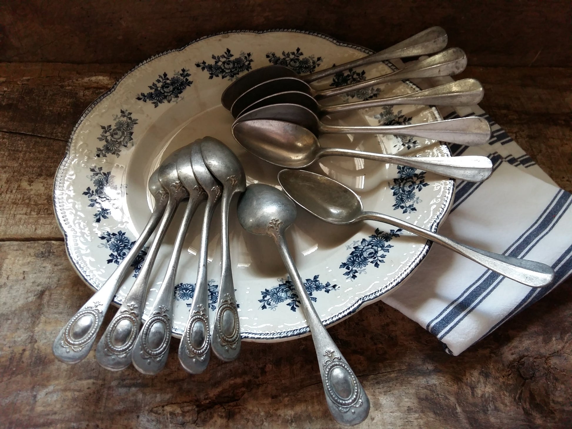 Set of 12 Antique Spoons. Ornate Metal Dessert Spoons. from Tiggy & Pip - Just €82! Shop now at Tiggy and Pip