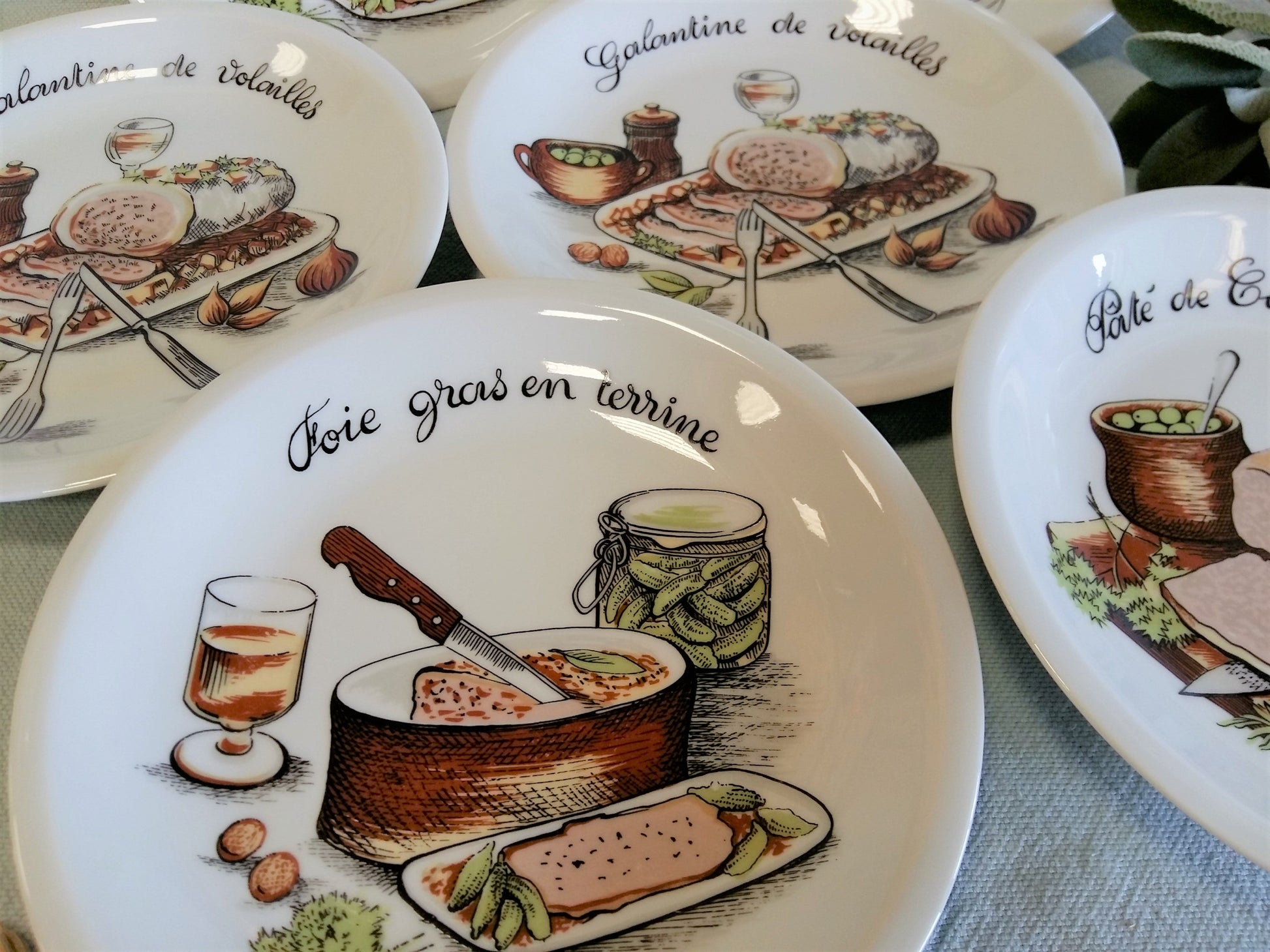 Six French Pâté Plates. Foie Gras Plates. French Entrée Plates. Terrine Plates. from Tiggy & Pip - €120.00! Shop now at Tiggy and Pip