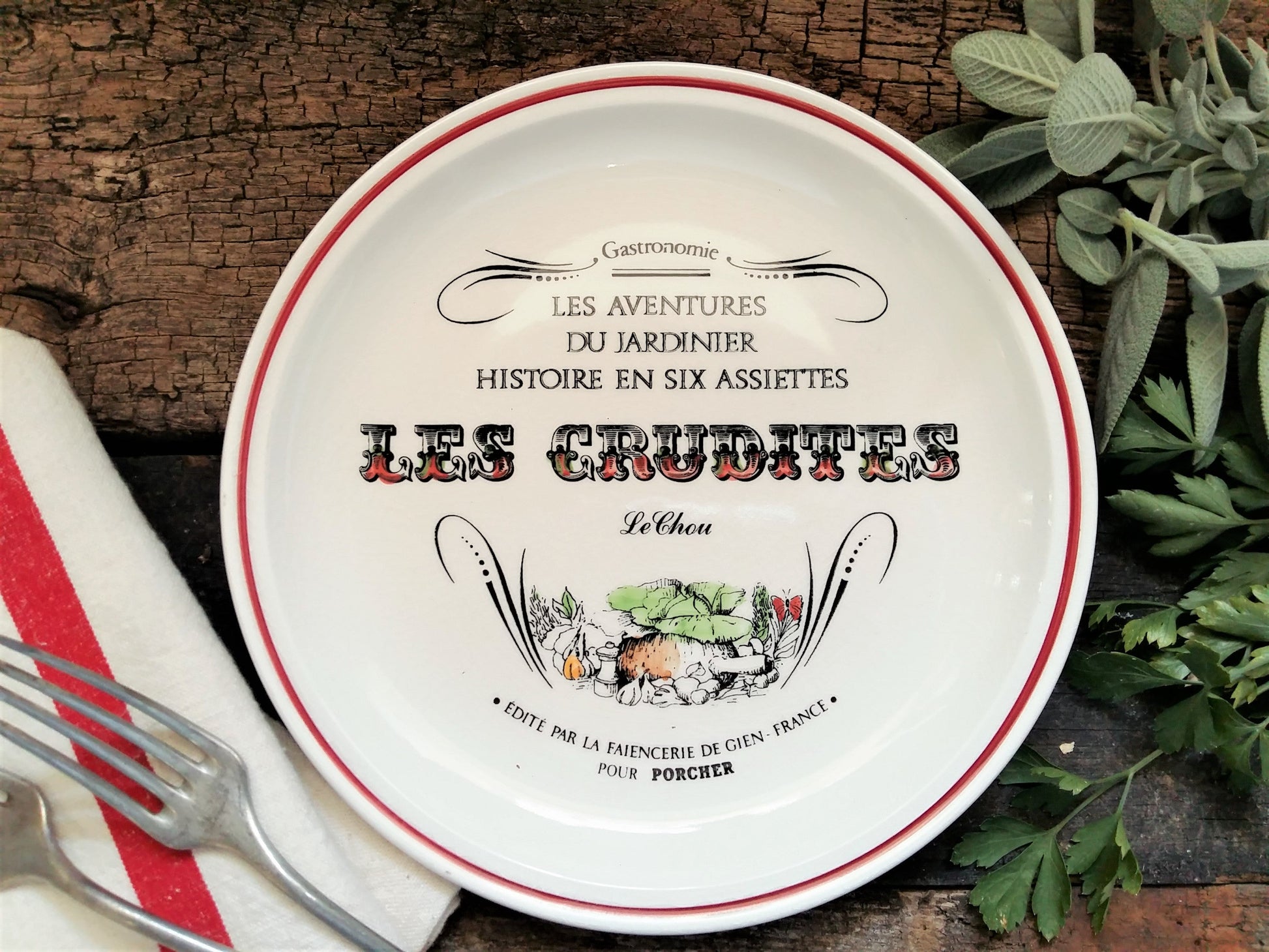 Set of Six GIEN "Les Crudités" Plates. from Tiggy & Pip - €120.00! Shop now at Tiggy and Pip