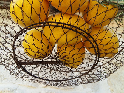 Enormous Wire Fishing Basket. Lidded, Collapsible, Wire Hanging Basket. from Tiggy & Pip - Just €75! Shop now at Tiggy and Pip