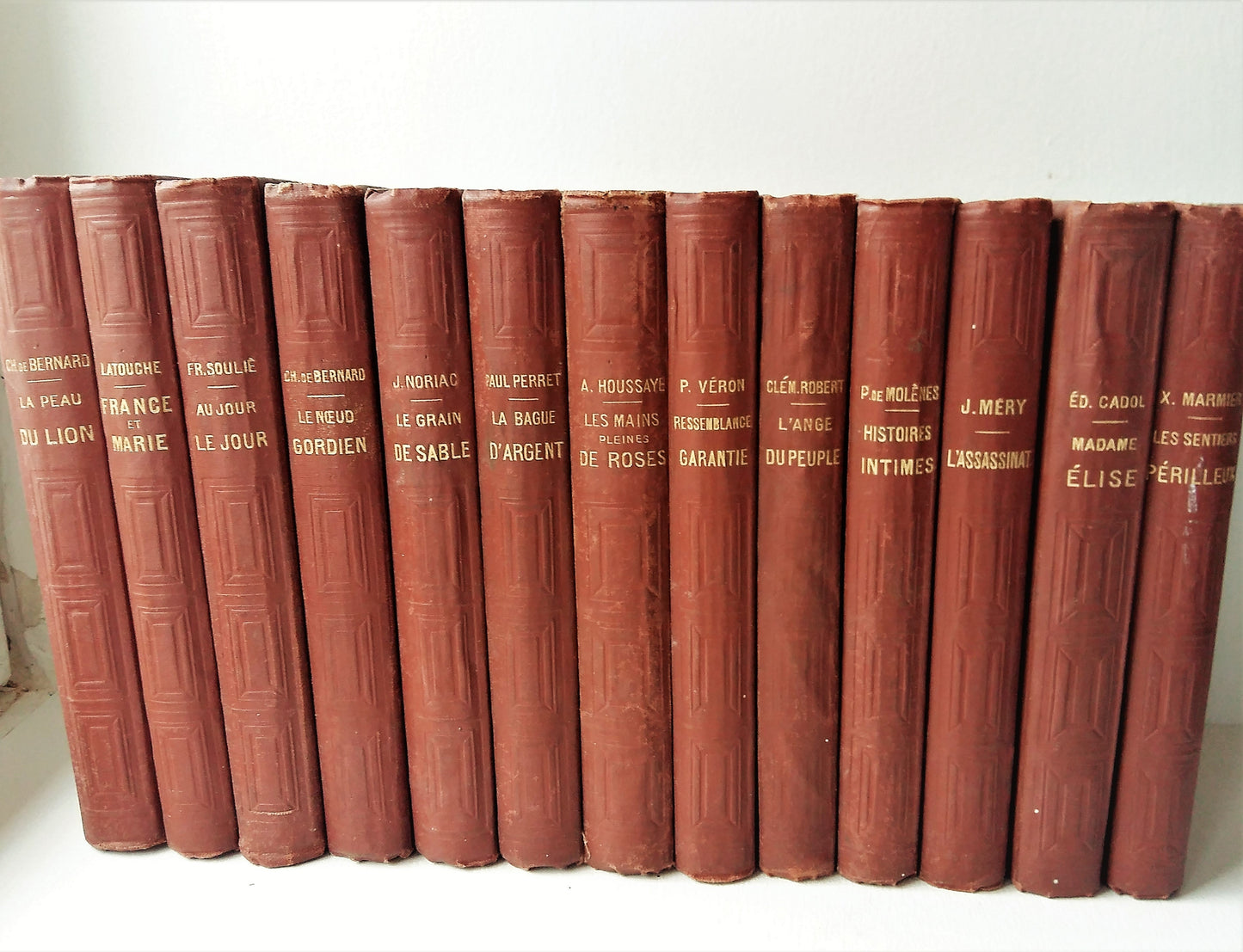 Stack of THIRTEEN 1860-1888 French Books. from Tiggy & Pip - €260.00! Shop now at Tiggy and Pip