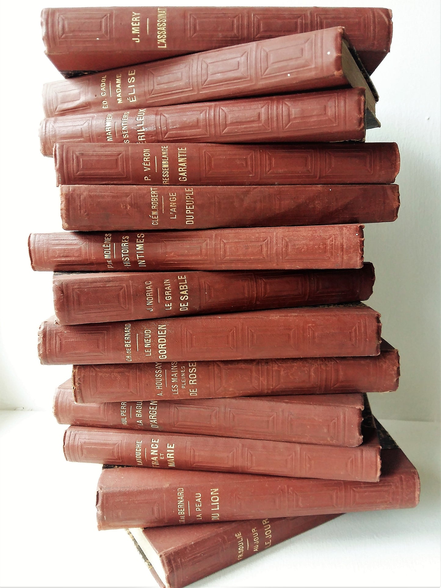 Stack of THIRTEEN 1860-1888 French Books. from Tiggy & Pip - €260.00! Shop now at Tiggy and Pip