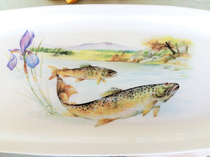 Extra Long Limoges Porcelain Trout Platter. from Tiggy & Pip - €175 with FREE worldwide shipping! Shop now at Tiggy and Pip